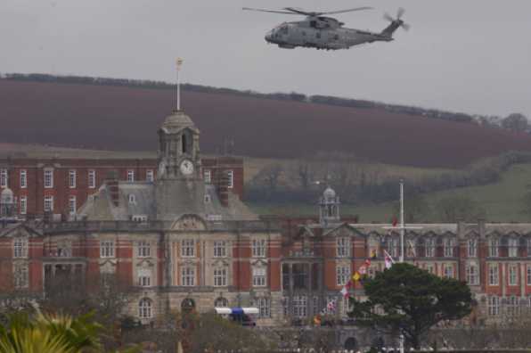 13 April 2022 - 10-59-48
Royal Navy Merlin helicopter ZH825 did the flypast honours for the BRNC passing out parade.
-------------------
Royal Navy Merlin ZH825 passing out flypast